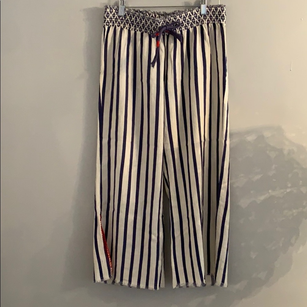 Linen blend crop pants